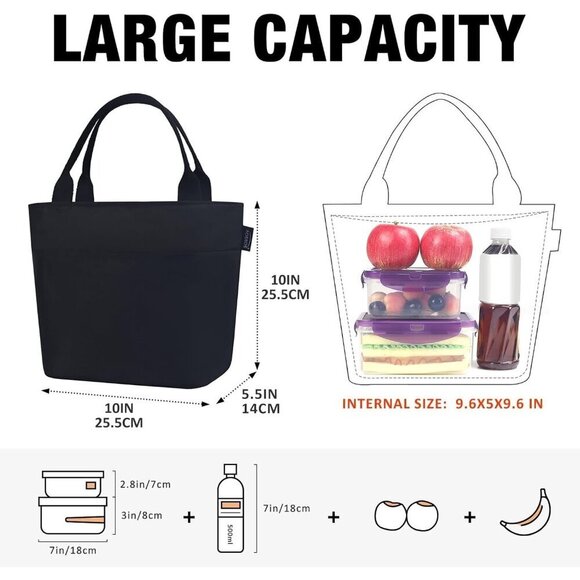 Insulated Lunch Bag for Women, Leakproof Thermal Cooler Tote for Work & College - Picture 2 of 7